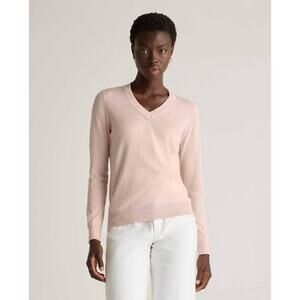 Lightweight Cotton Cashmere V-Neck Sweater Large (B100320)